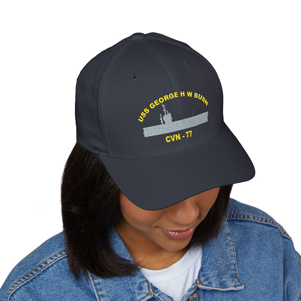 Thumbnail: USS George H W Bush aircraft carrier embroidered hat | CVN-77 cap