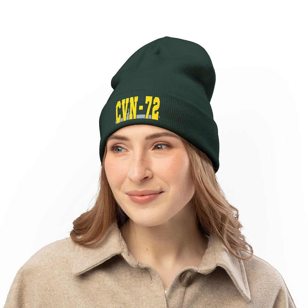 Thumbnail: CVN-72 Embroidered Beanie | Navy Aircraft Carrier Patch Style