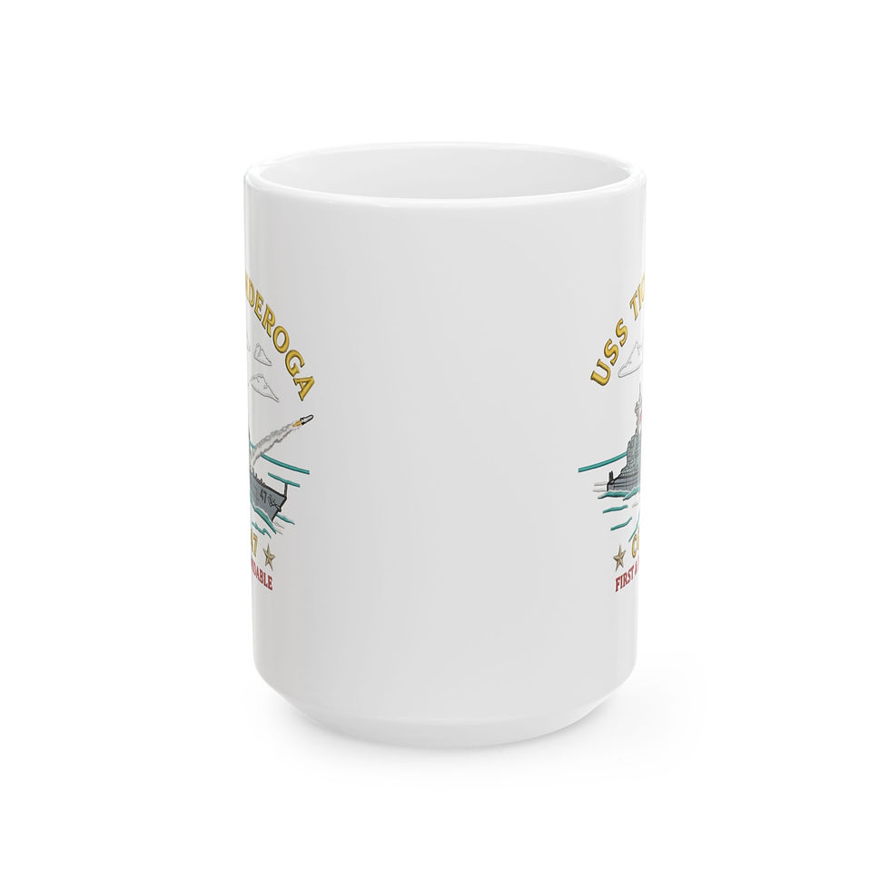 Thumbnail: USS Ticonderoga CG 47 Graphic Mug | Navy Ship Illustration