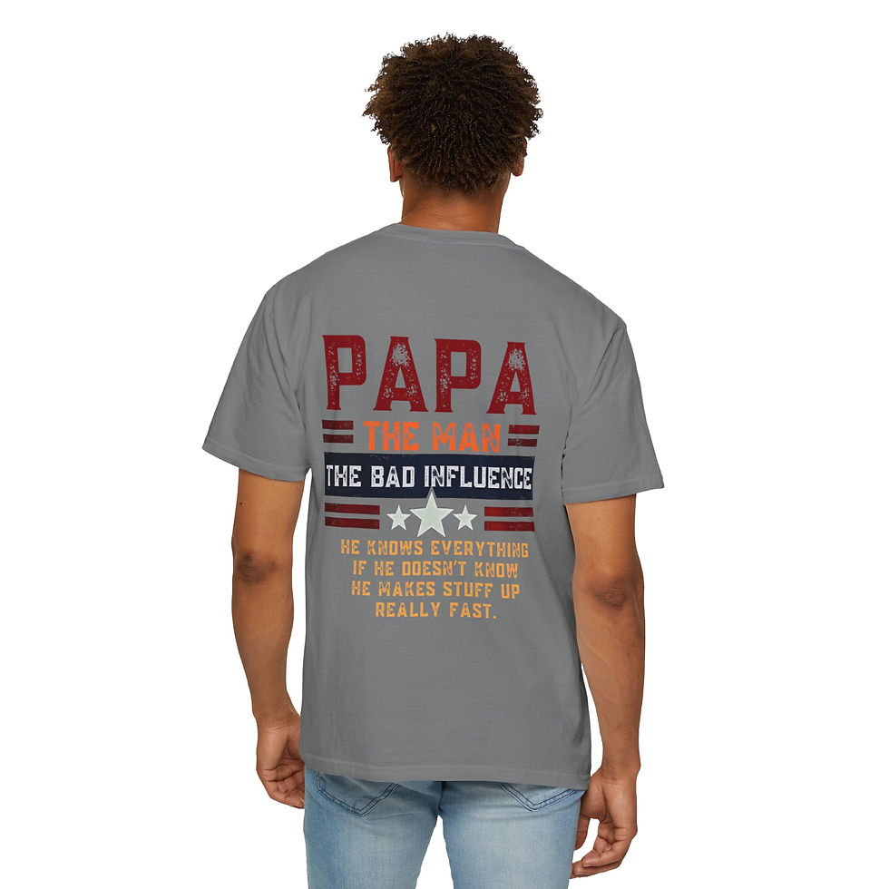 Thumbnail: Papa The Man T-Shirt – "The Bad Influence" Vintage Fathers Day Tee