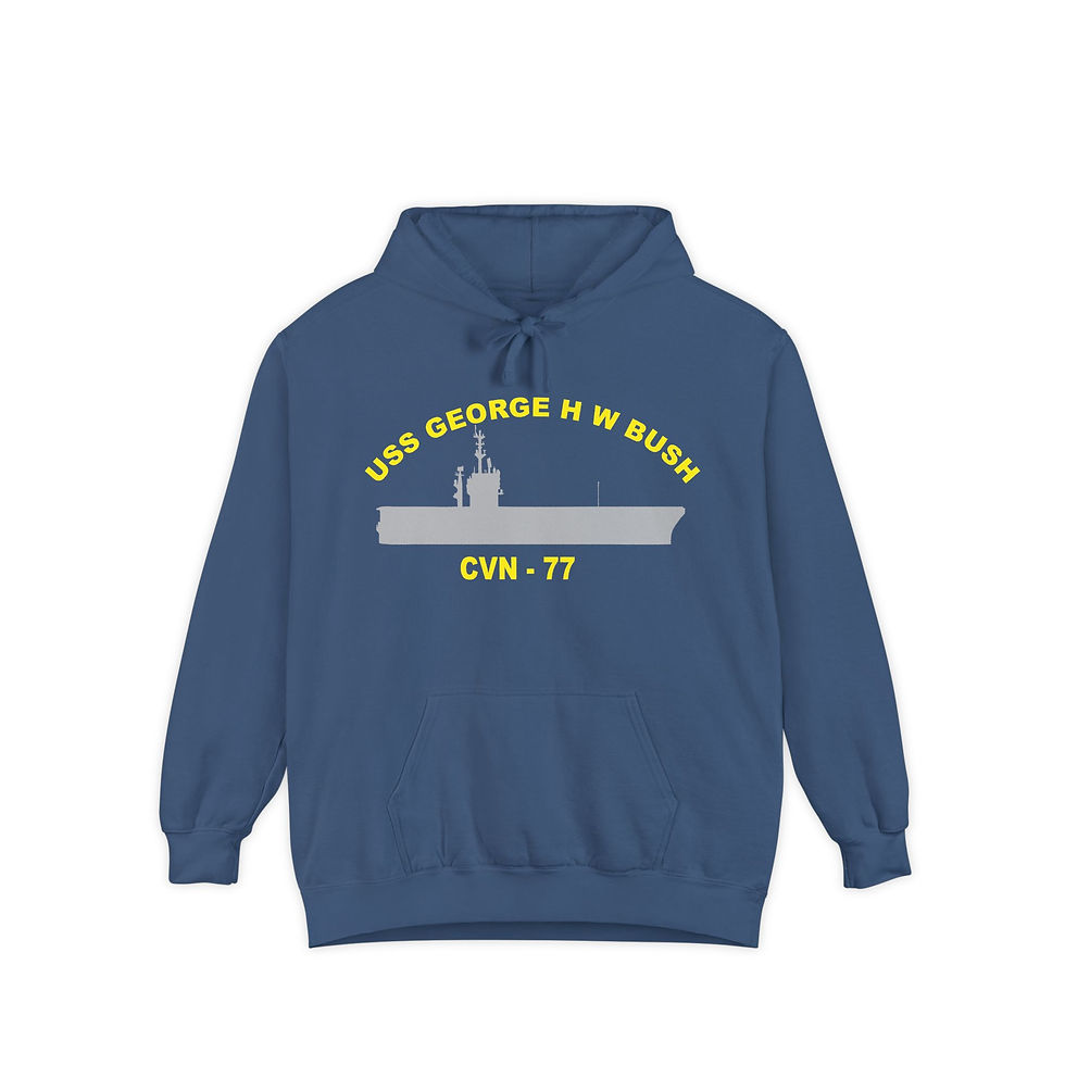Thumbnail: USS George H W Bush aircraft carrier hoodie | CVN-77 silhouette