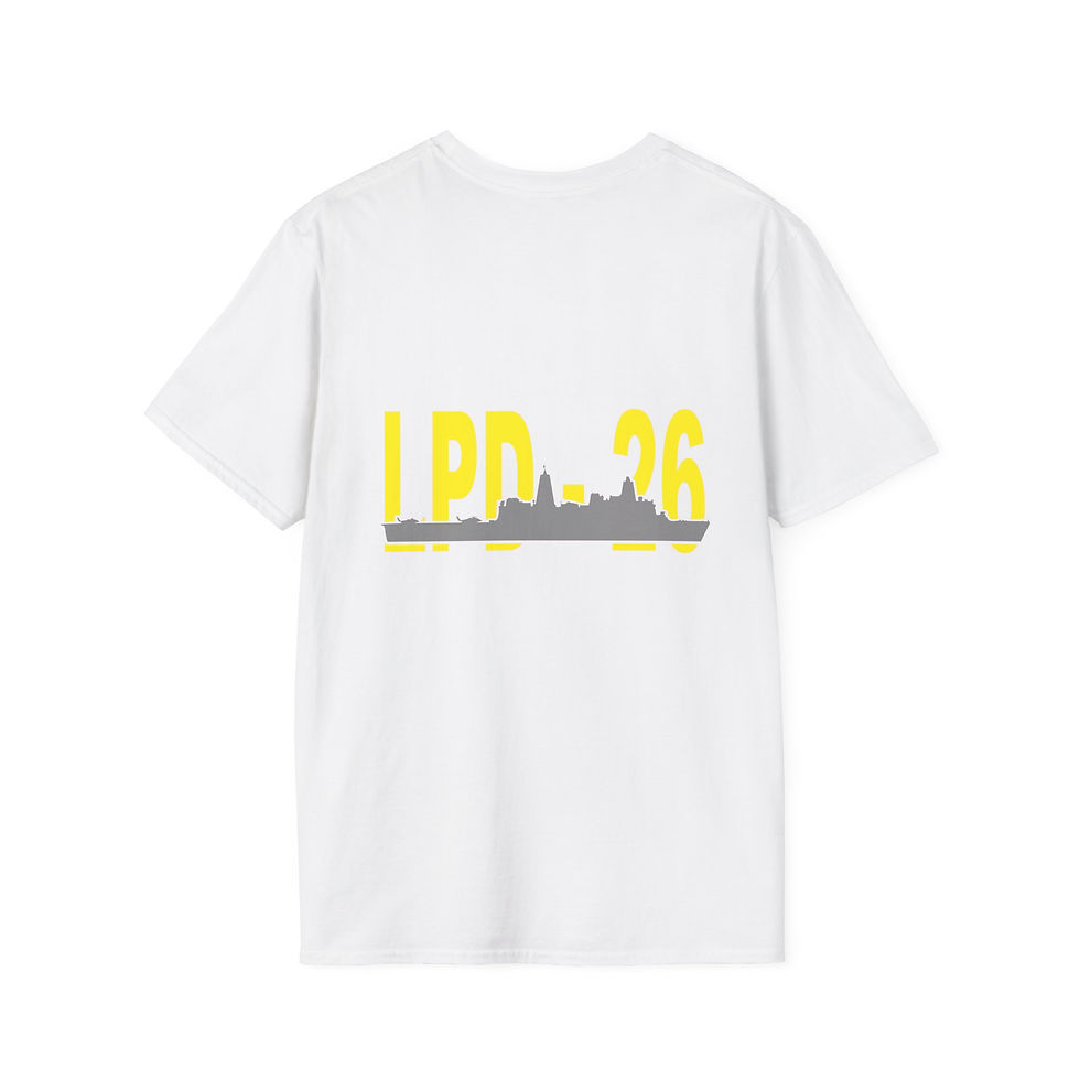 Thumbnail: LPD 26 Skyline T-Shirt | Yellow Gray City Silhouette