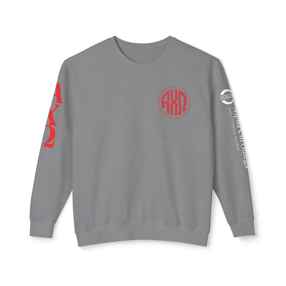Thumbnail: Alpha Chi Omega Stylish Unisex Lightweight Crewneck Sweatshirt, 