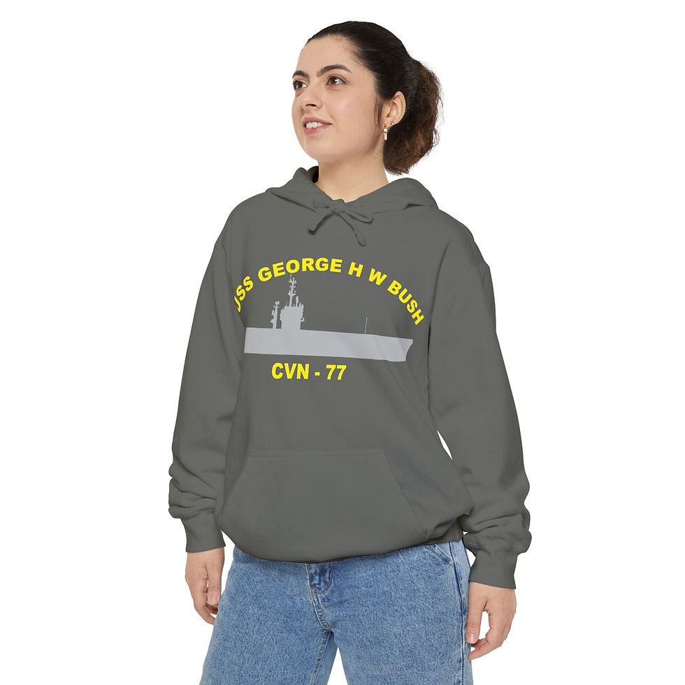Thumbnail: USS George H W Bush aircraft carrier hoodie | CVN-77 silhouette