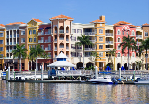 Naples Bayfront buildings on the water