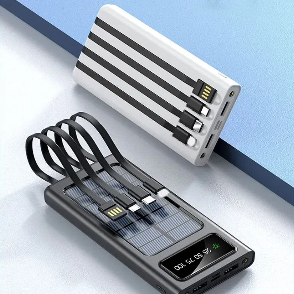 Thumbnail: Portable Solar Power Bank with Built-in Cables