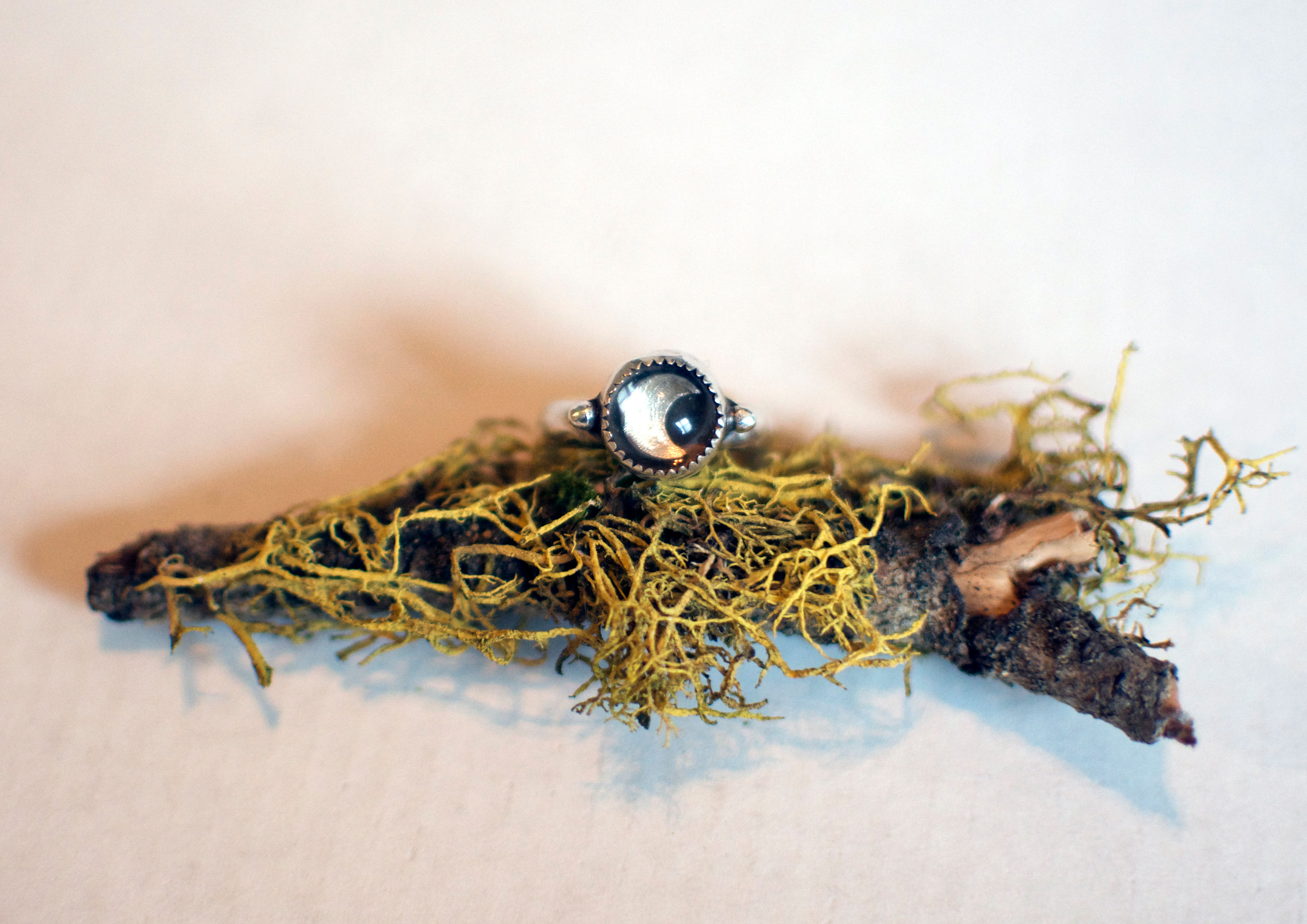 Crescent Moon Quartz Ring MADE TO ORDER