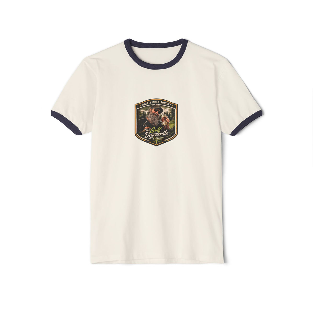 Ringer t-shirt with chest emblem