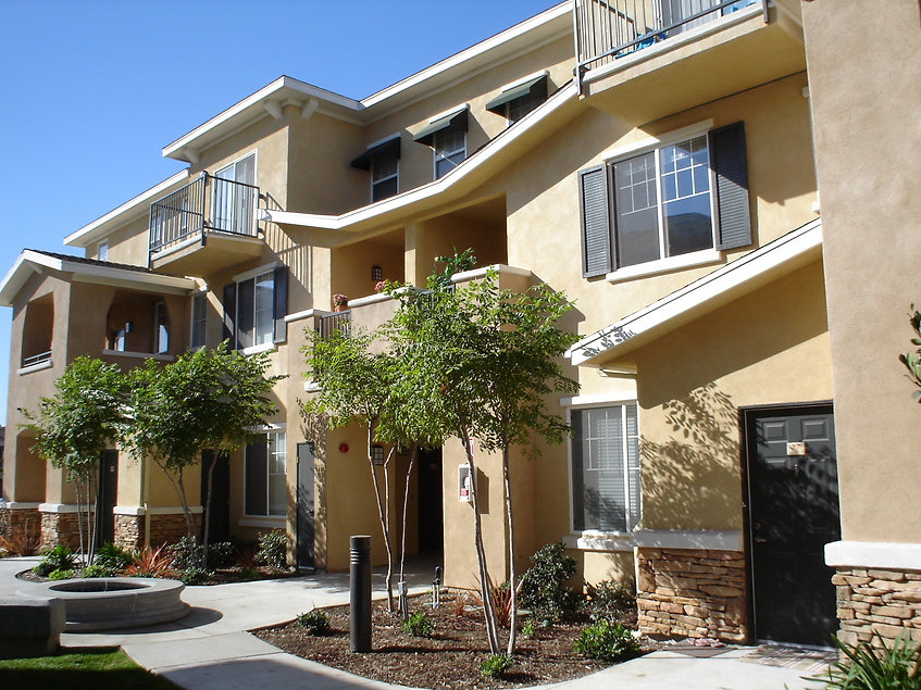 exterior of apartment community