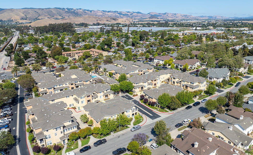 Aerial view of de Tolosa Ranch Apartment community in San Luis Obispo