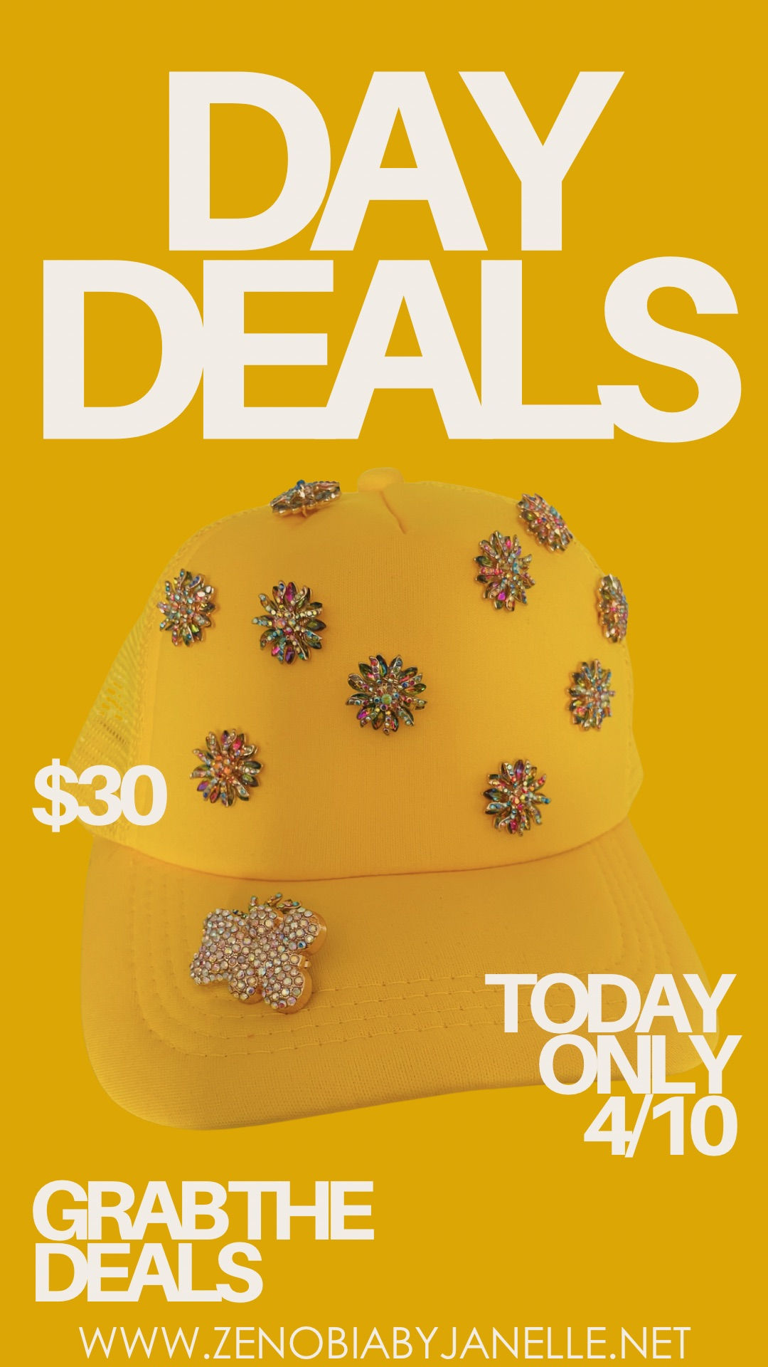 YELLOW BLING HAT