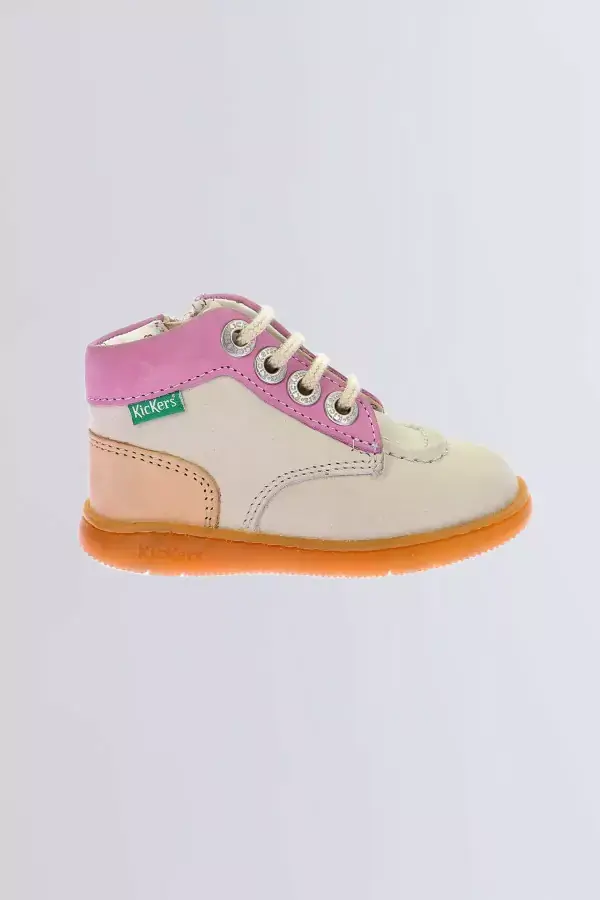 Miniature : Chaussures Kickiconic blanc cassé rose corail - Kickers