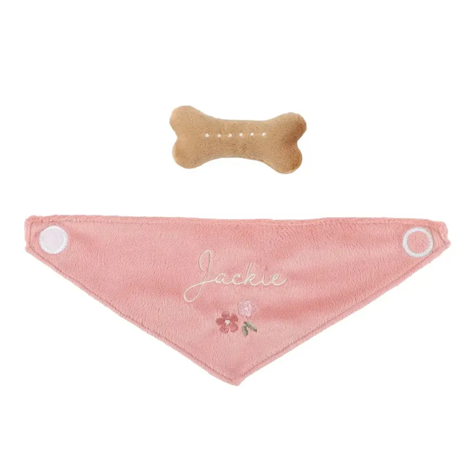 Miniature : Chien-en-peluche-dans-son-sac-rose-Little-Dutch