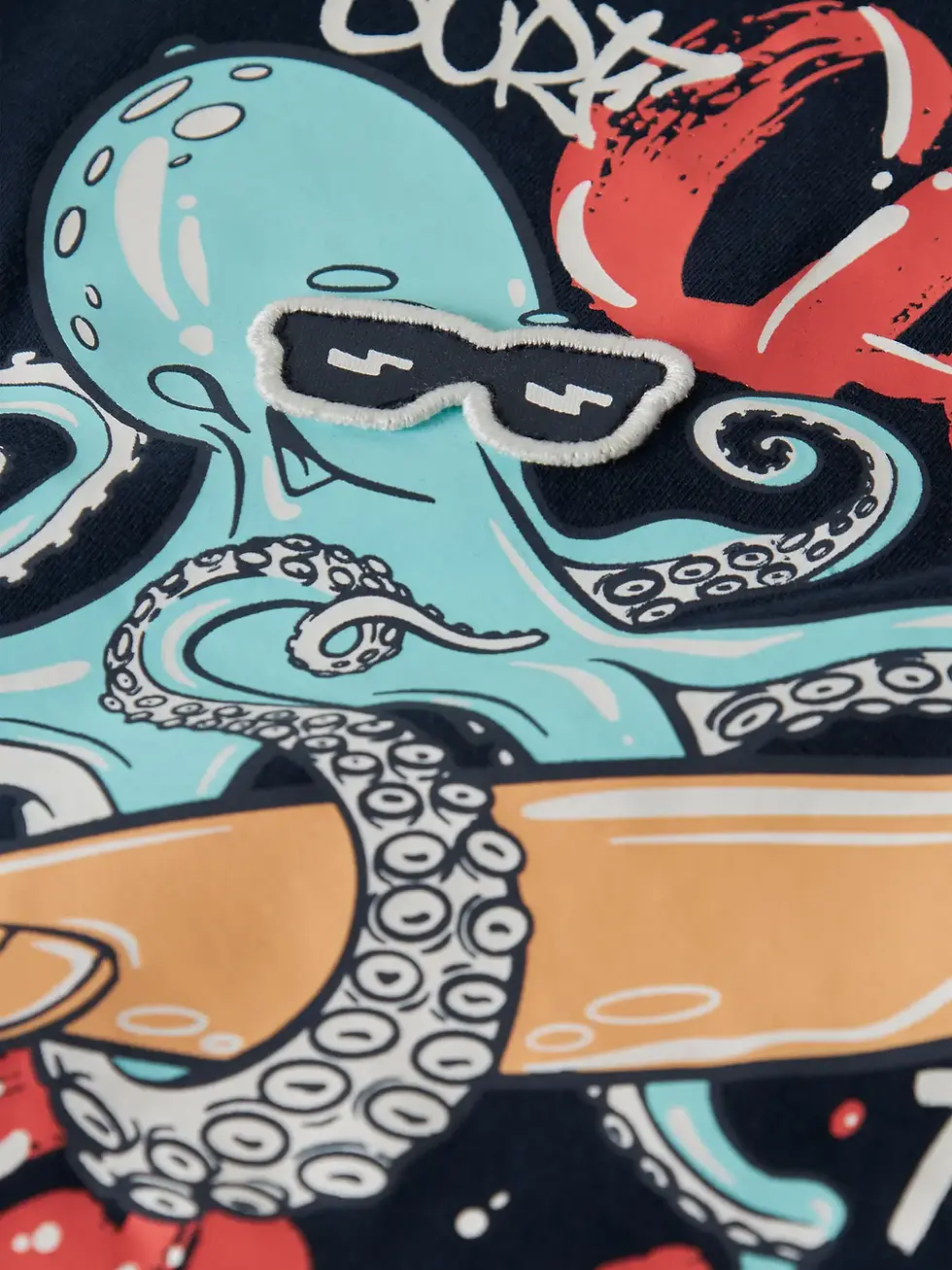 T-shirt-Fymz-noir-octopus-Name-it