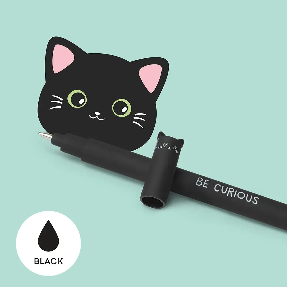 Miniature : Stylo-à-encre-gel-effaçable-Chat-noir-Legami