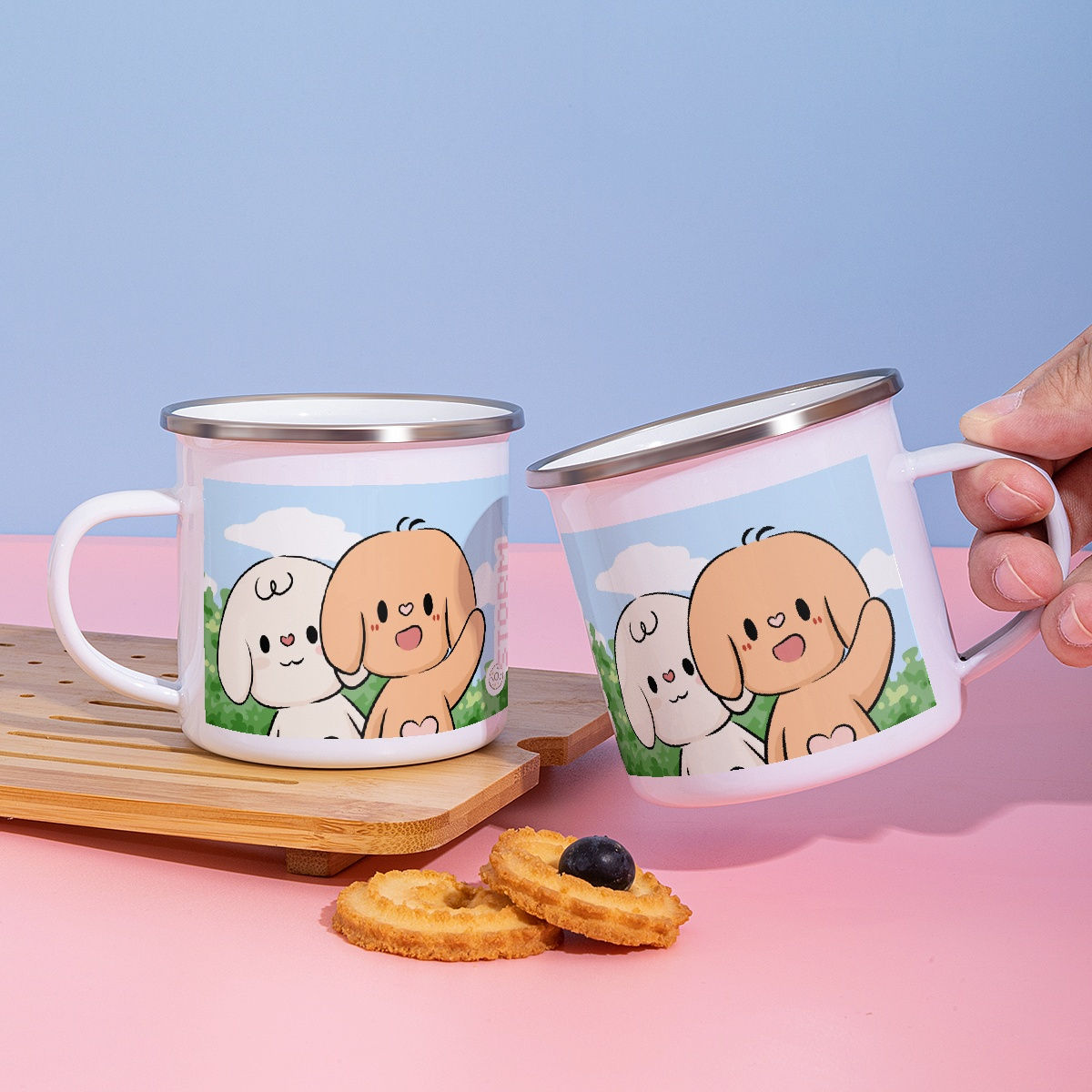 Enamel Cup with Handle