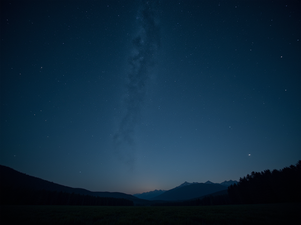 A premium composition of a starry night and distant galaxy.