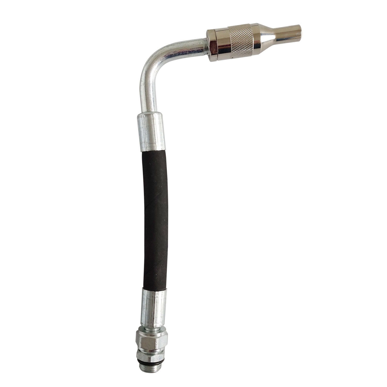 Lateral da Extensão Flexível p/ Óleo Lubrificante, em aço e borracha sintética.