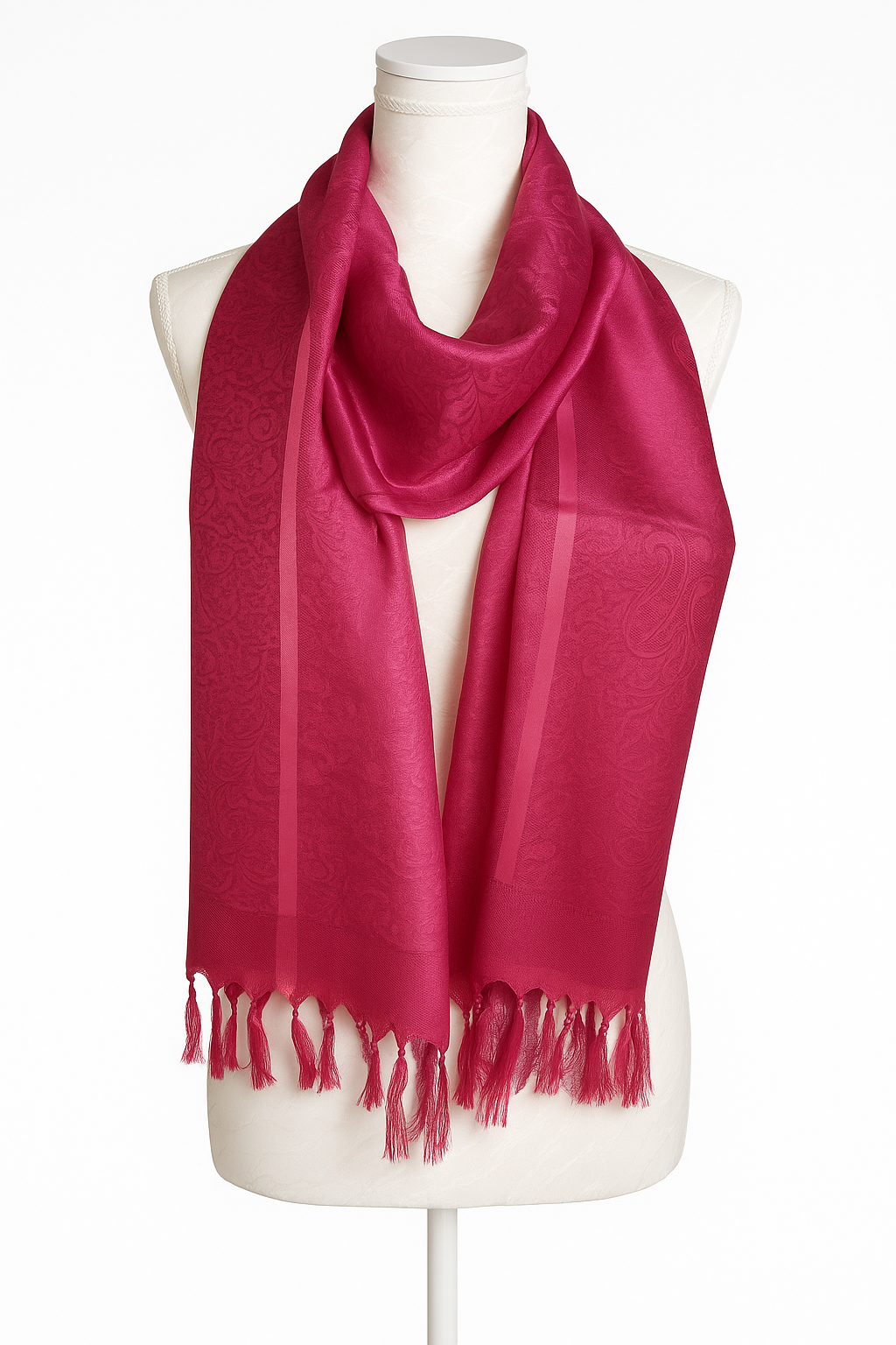 Pink Textured Banarasi Silk Scarf