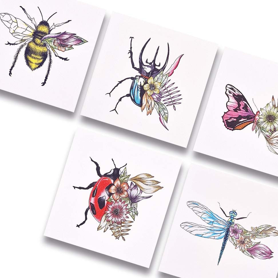 Kaarten halfbloeitjes 5-pack voorzijde