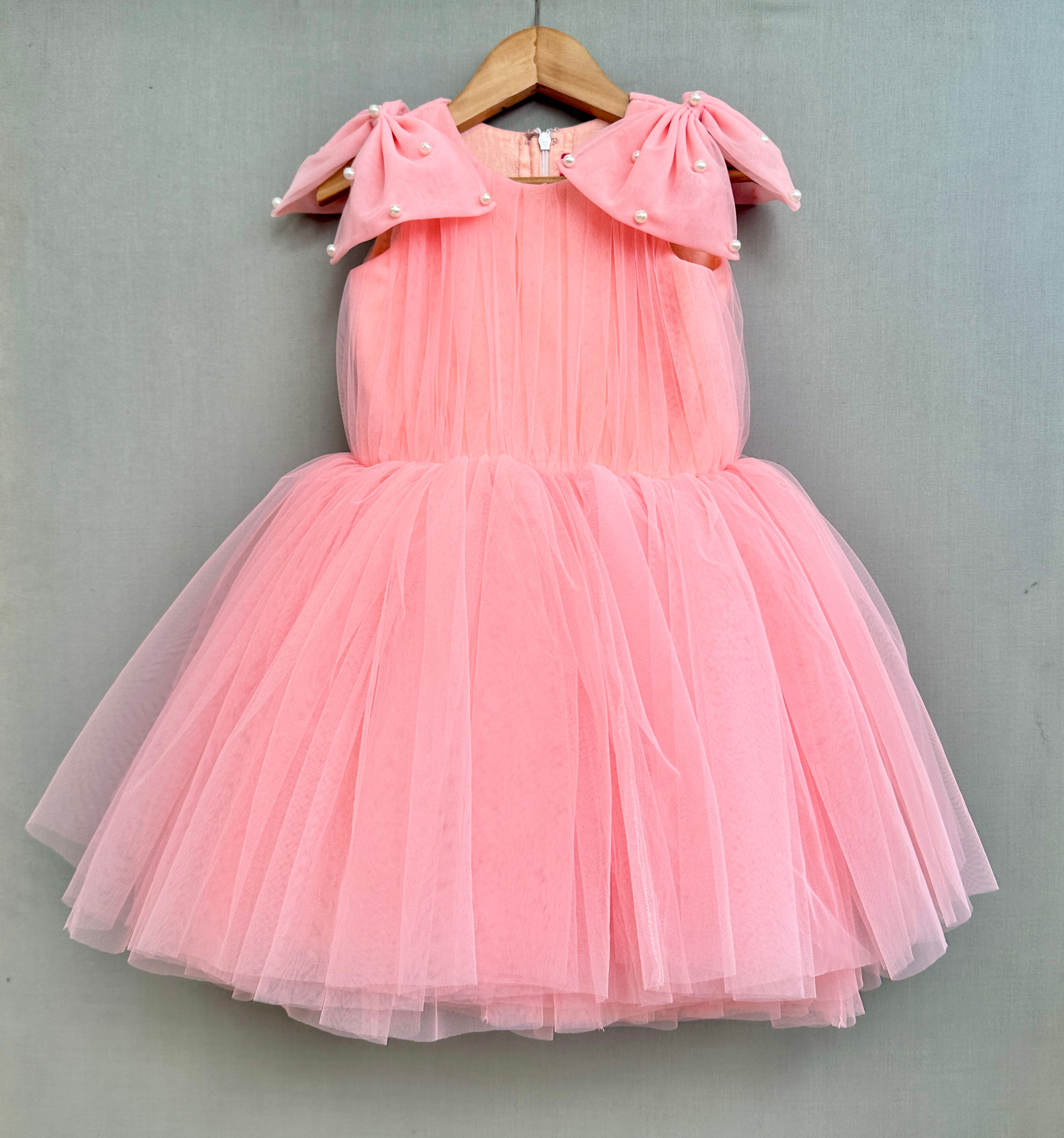 Pink Shoulder Bow Dress