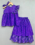 Thumbnail: Embroidered Bandhni Printed Lehenga Set in Purple