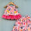 Thumbnail: Peach Blossom Print Tiered Lehenga With Top