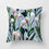 Miniatura: Vintage Flower Tropical Leaves Cushion Cover