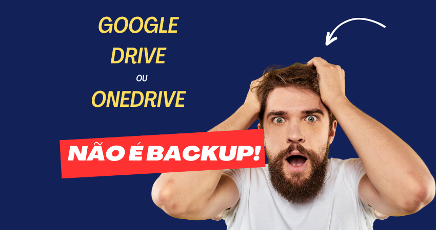 Pessoa preocupada pois não sabia que o GoogleDrive e Ondrive não é um serviço de backup