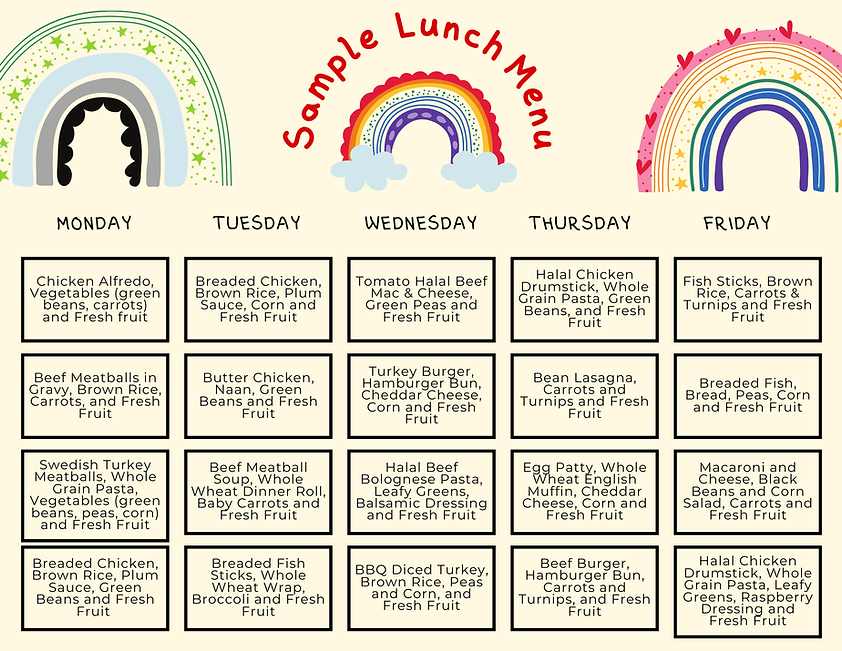 Colorful Fun Cute Hand Drawn Rainbows Kids Menu .png