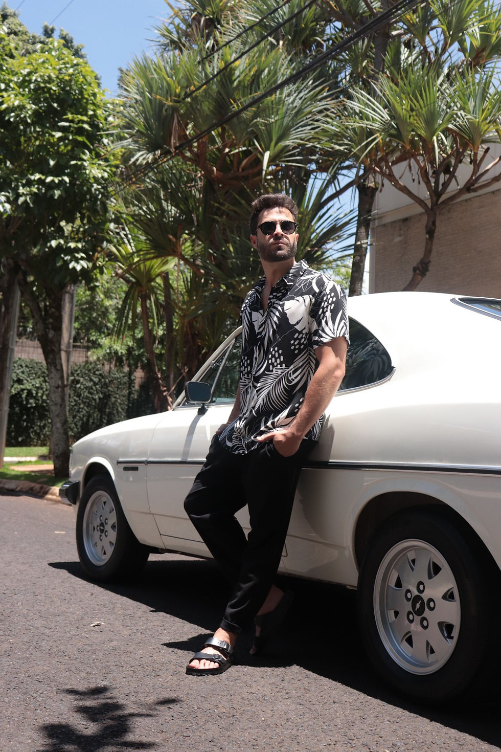 Miniatura: Camisa folhas crepe leve 