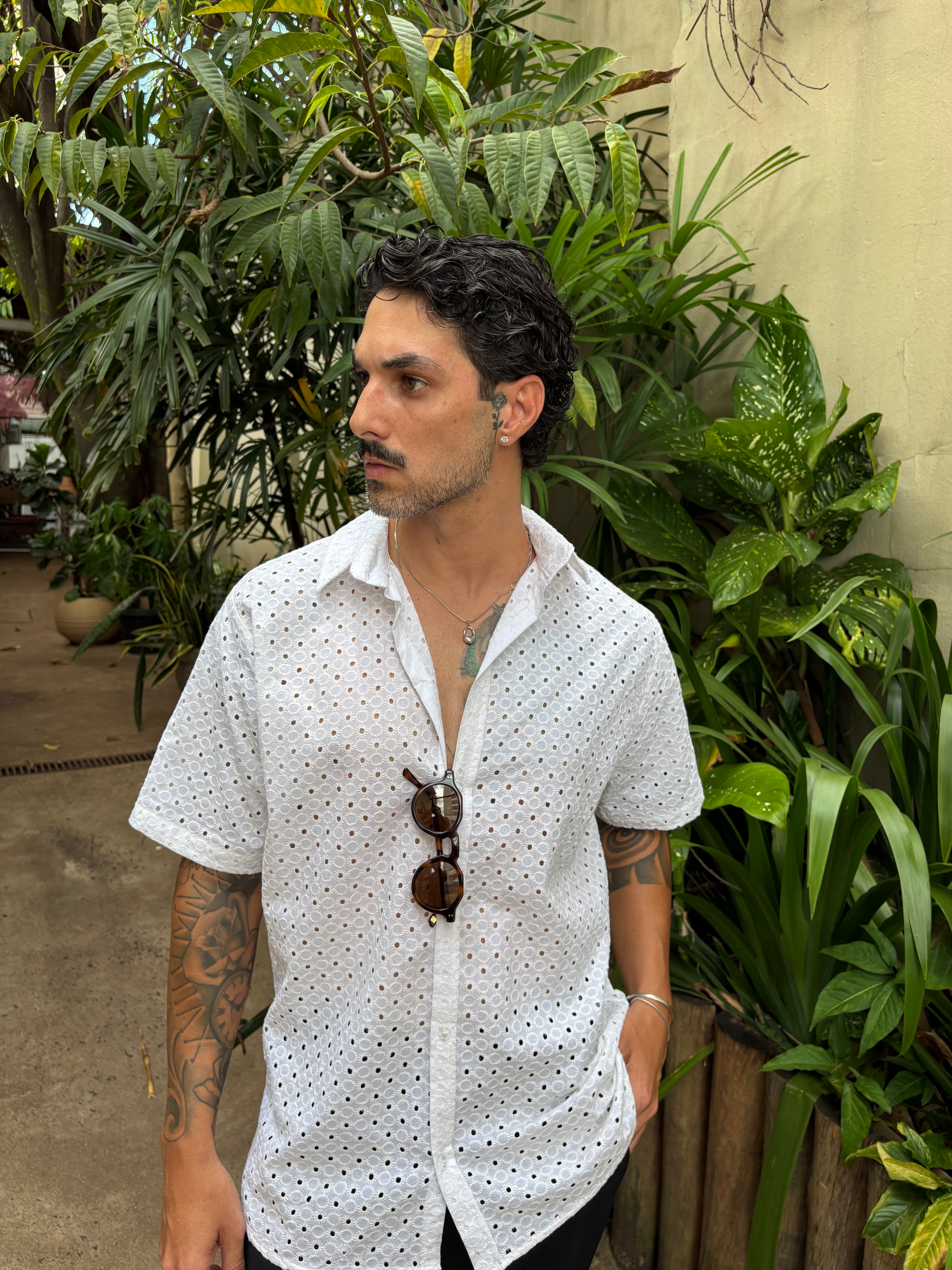 Camisa Laise bordada white