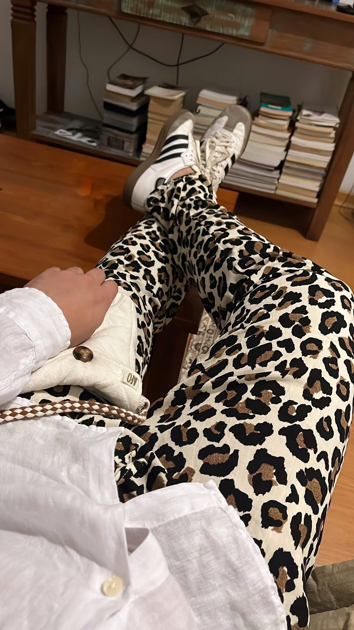 Calça animal print linho 