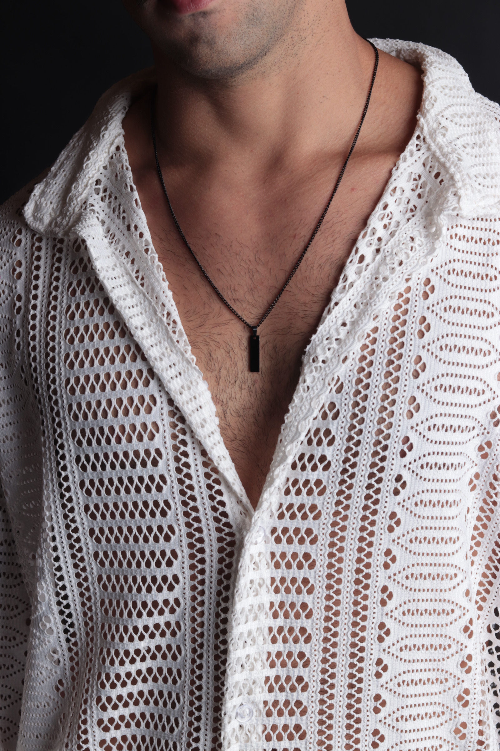 Camisa renda white manga longa 