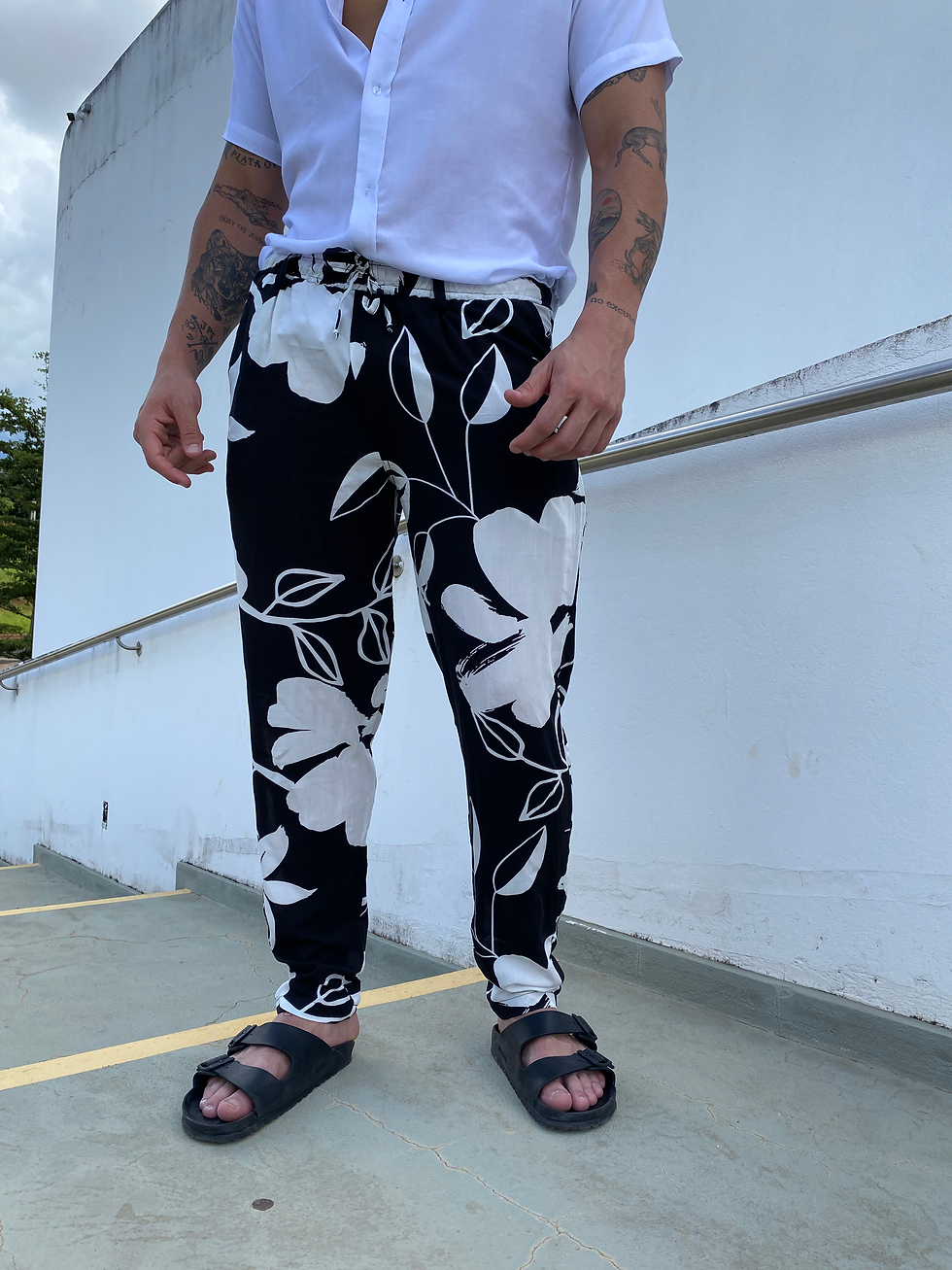 Miniatura: Calça folhas viscose 