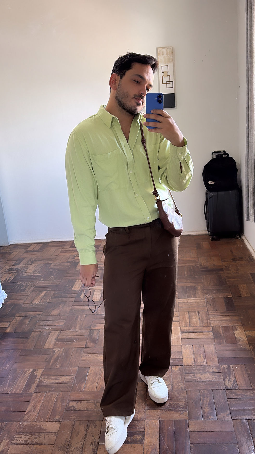 Miniatura: Camisa linho algodão verde menta