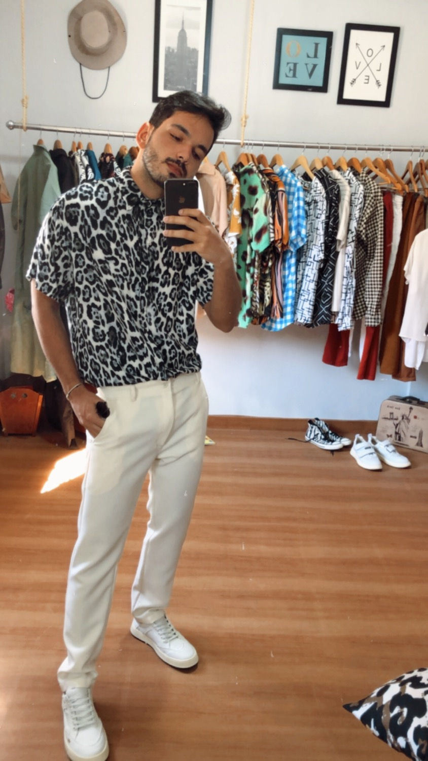 Miniatura: Calça linho off  white alfaiataria slim 