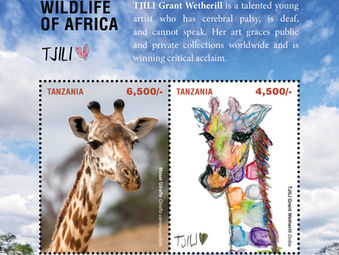 Tanzania use four TJILI paintings for their "Wildlife of Africa" national stamps