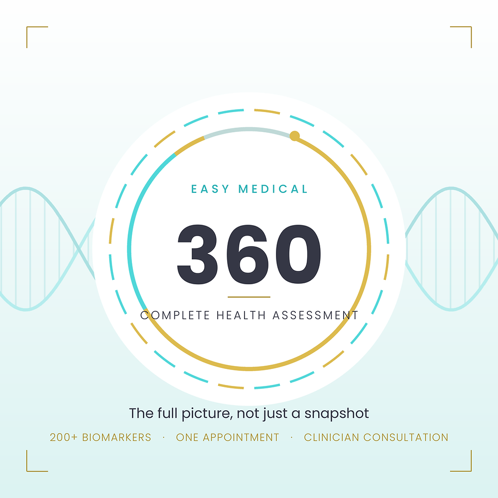 Easy Medical 360 complete health assessment - 200+ biomarker health screening from Easy Medical Centre