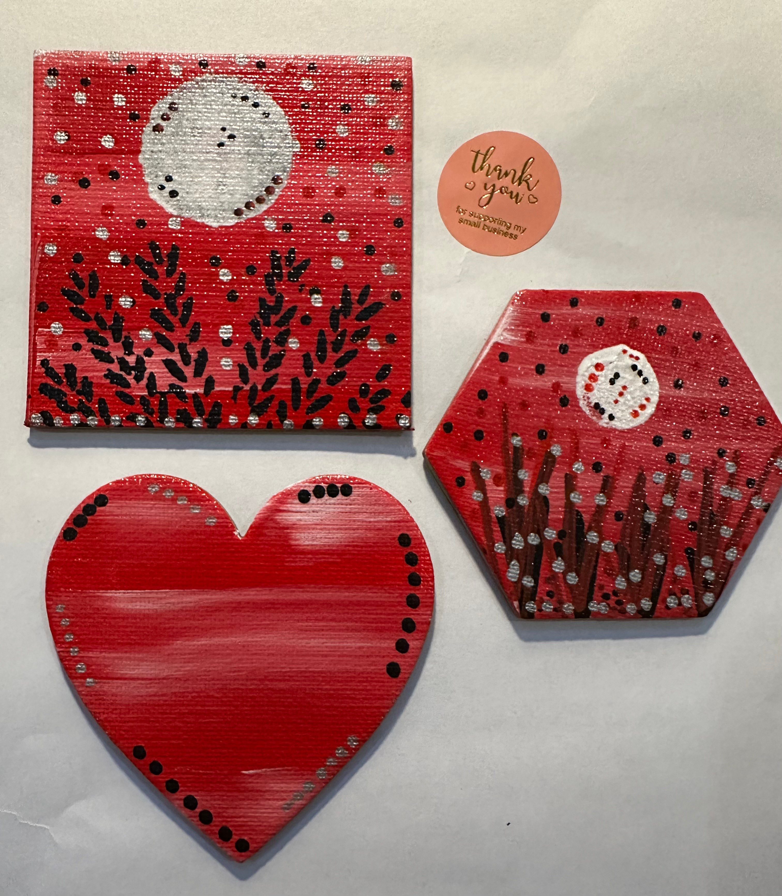 Love You Painted Canvas magnets