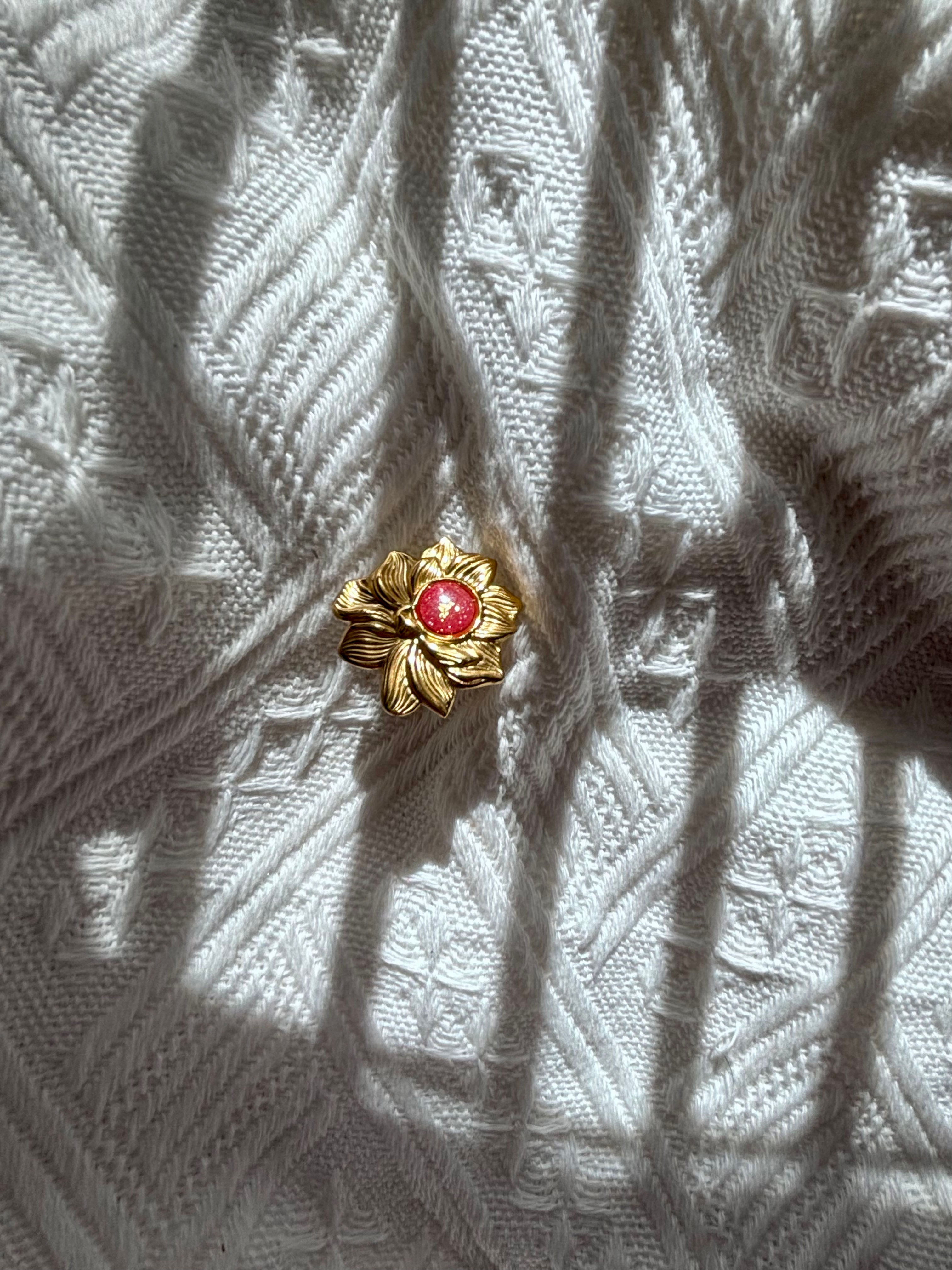 Bague lotus rose