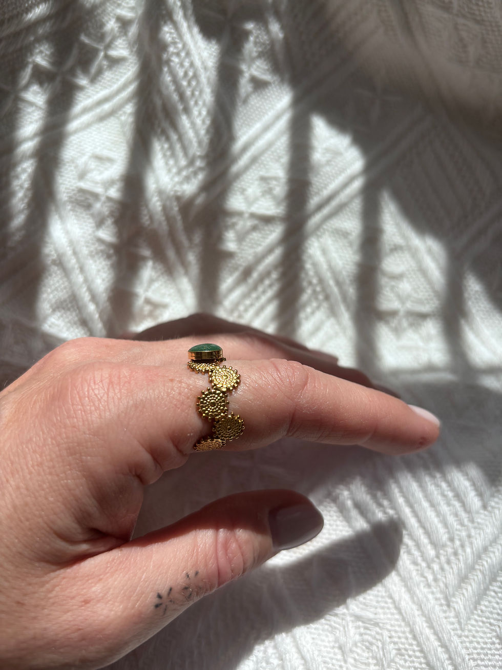 Miniature : Bague petits soleils cœur vert 