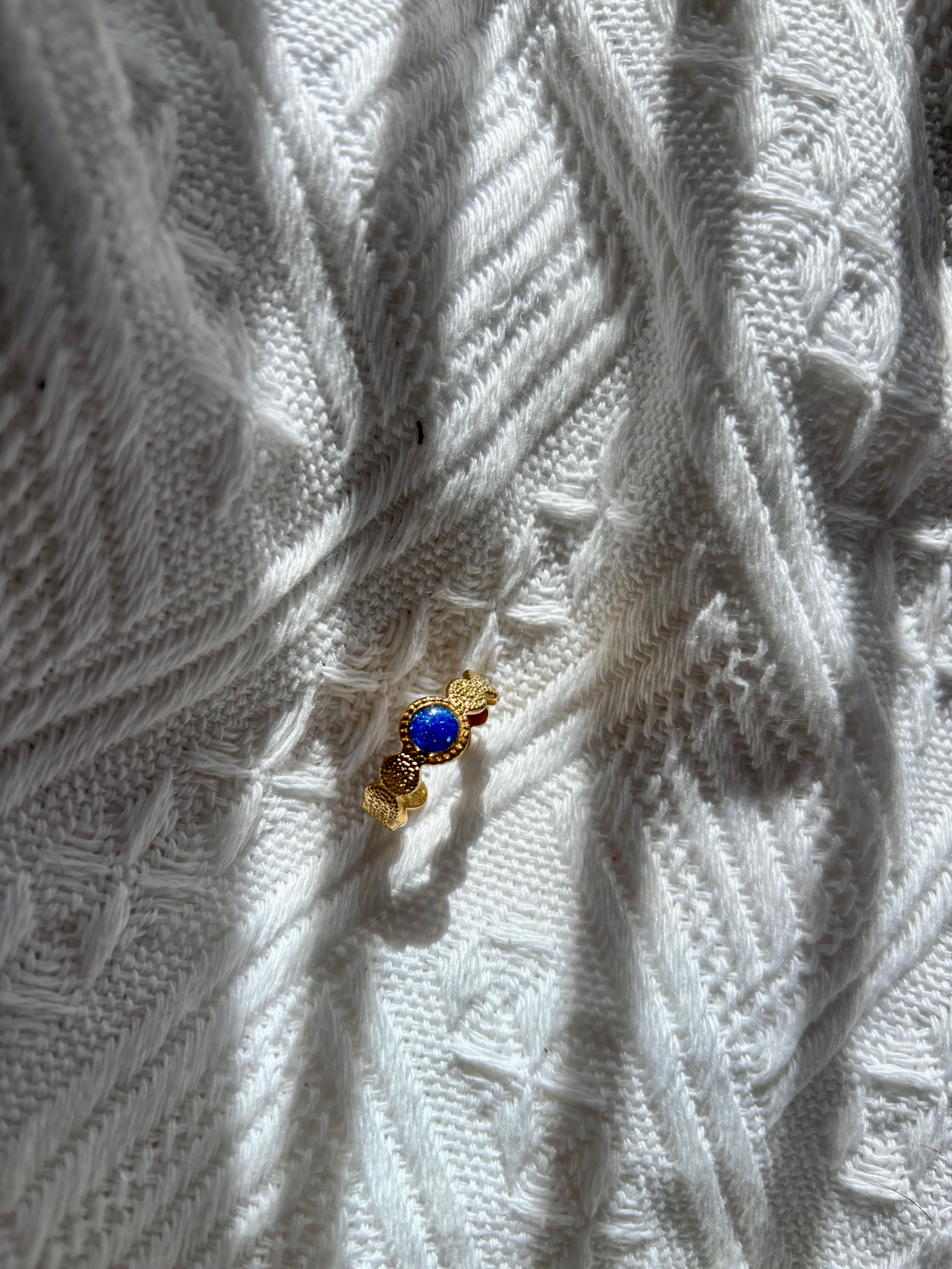 Bague fine bleue