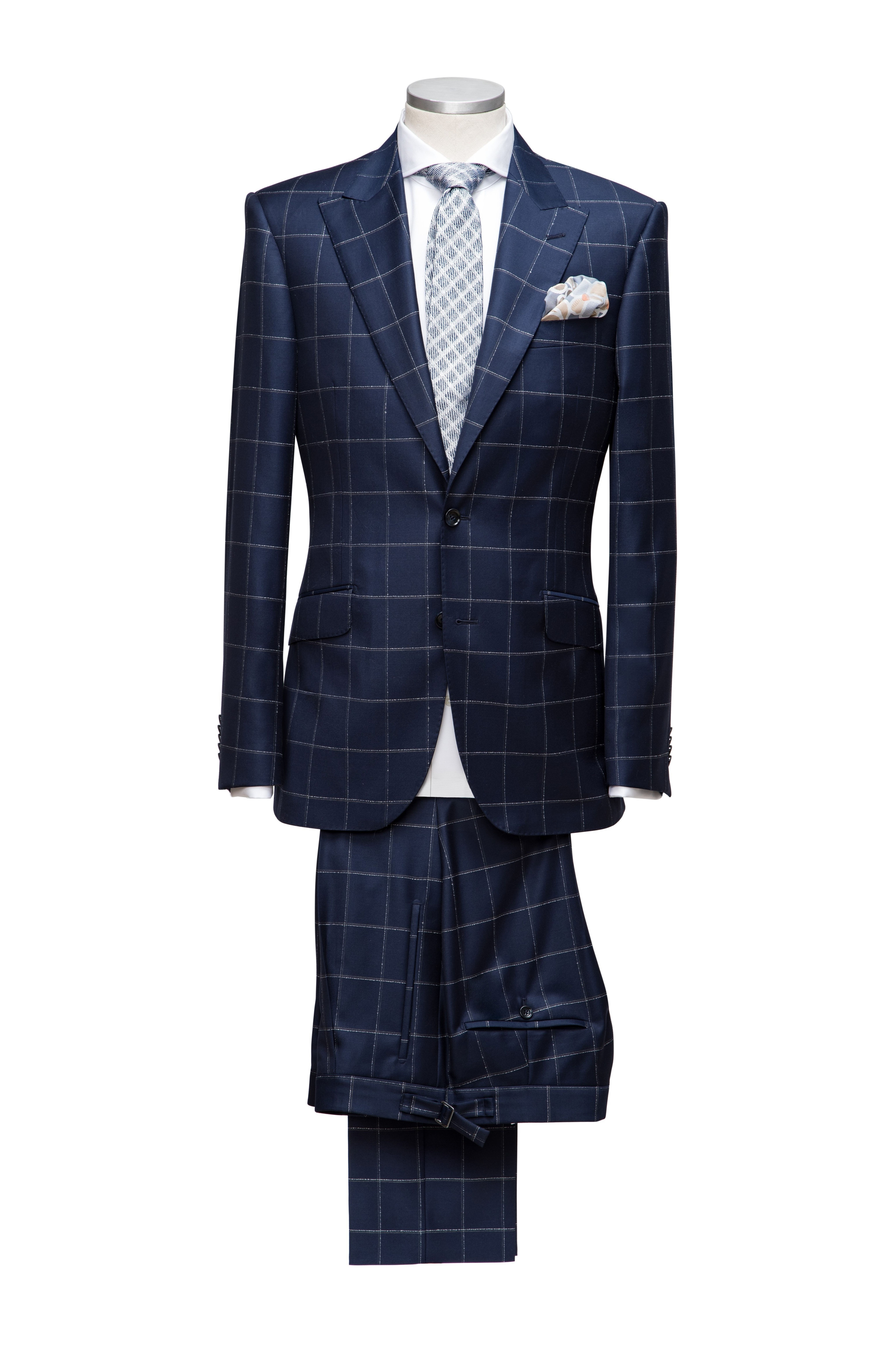 Blue Check, Loro Piana Travel Fabric, Single Breast High-Performance Suit
