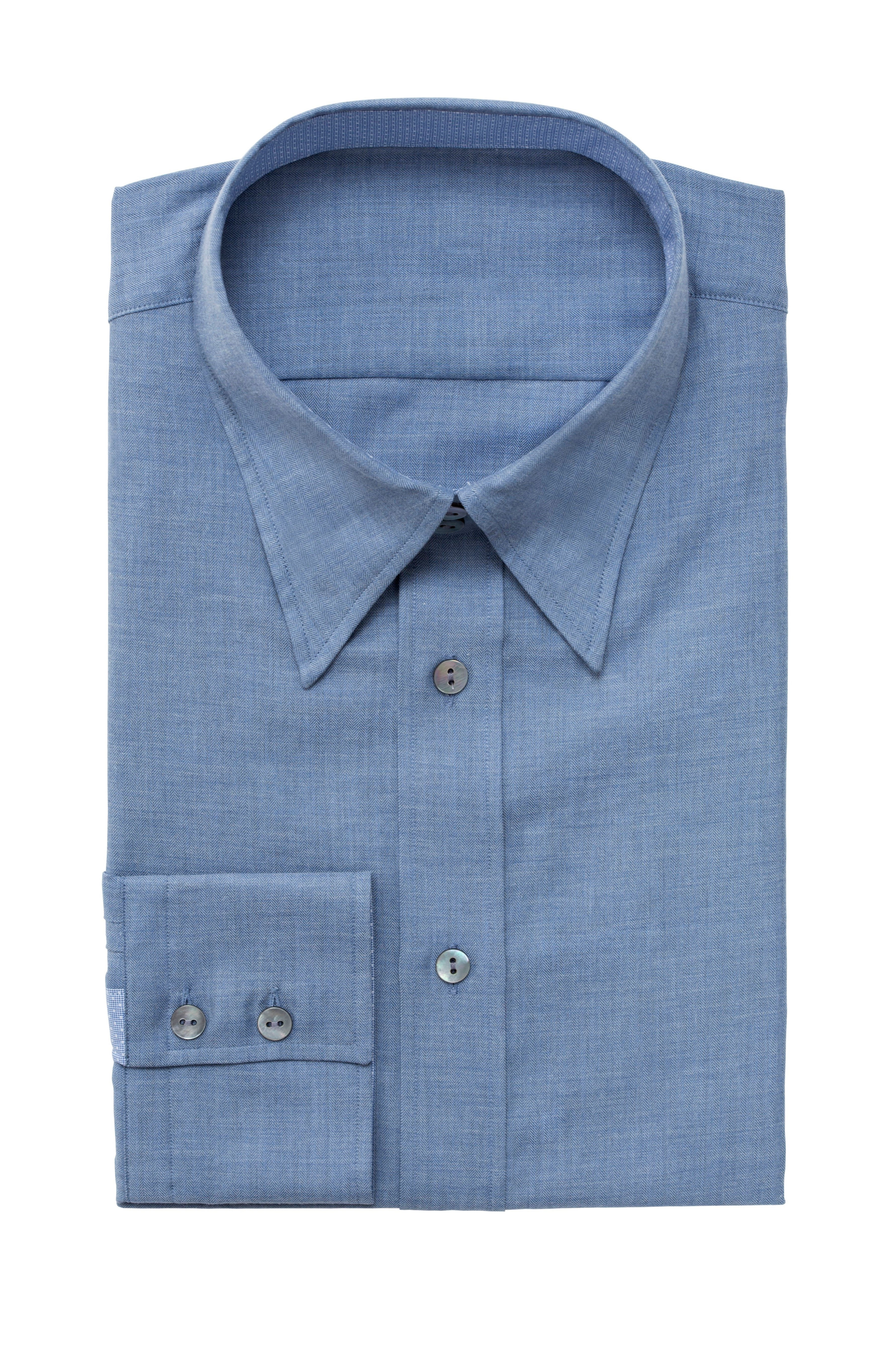 Rich Blue Slim-Fit Single Cuff Cotton-Poplin Shirt