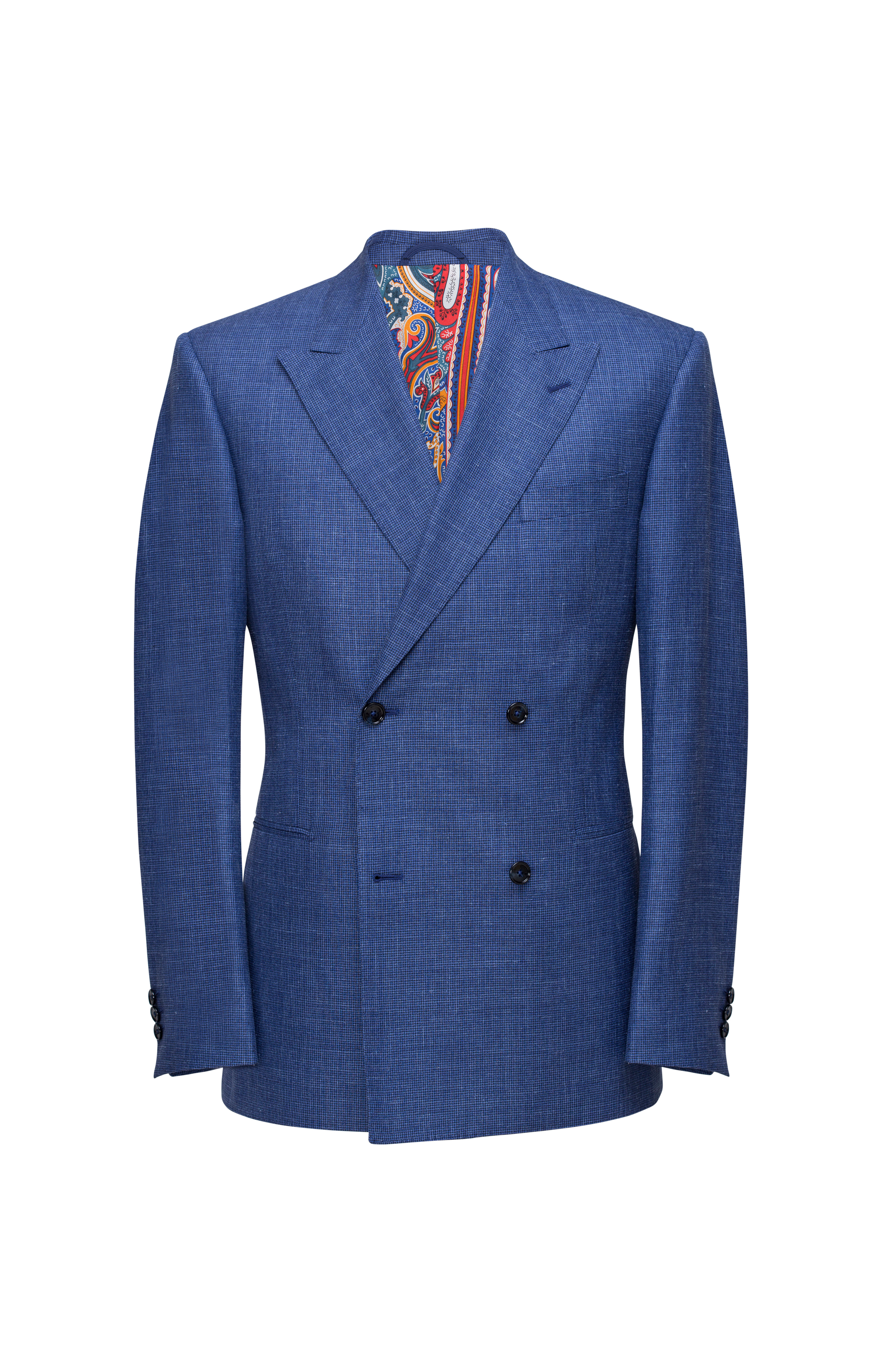 Royal Blue Loro Piana Double-Breast Cashmere And Wool Slim-Fit Jacket
