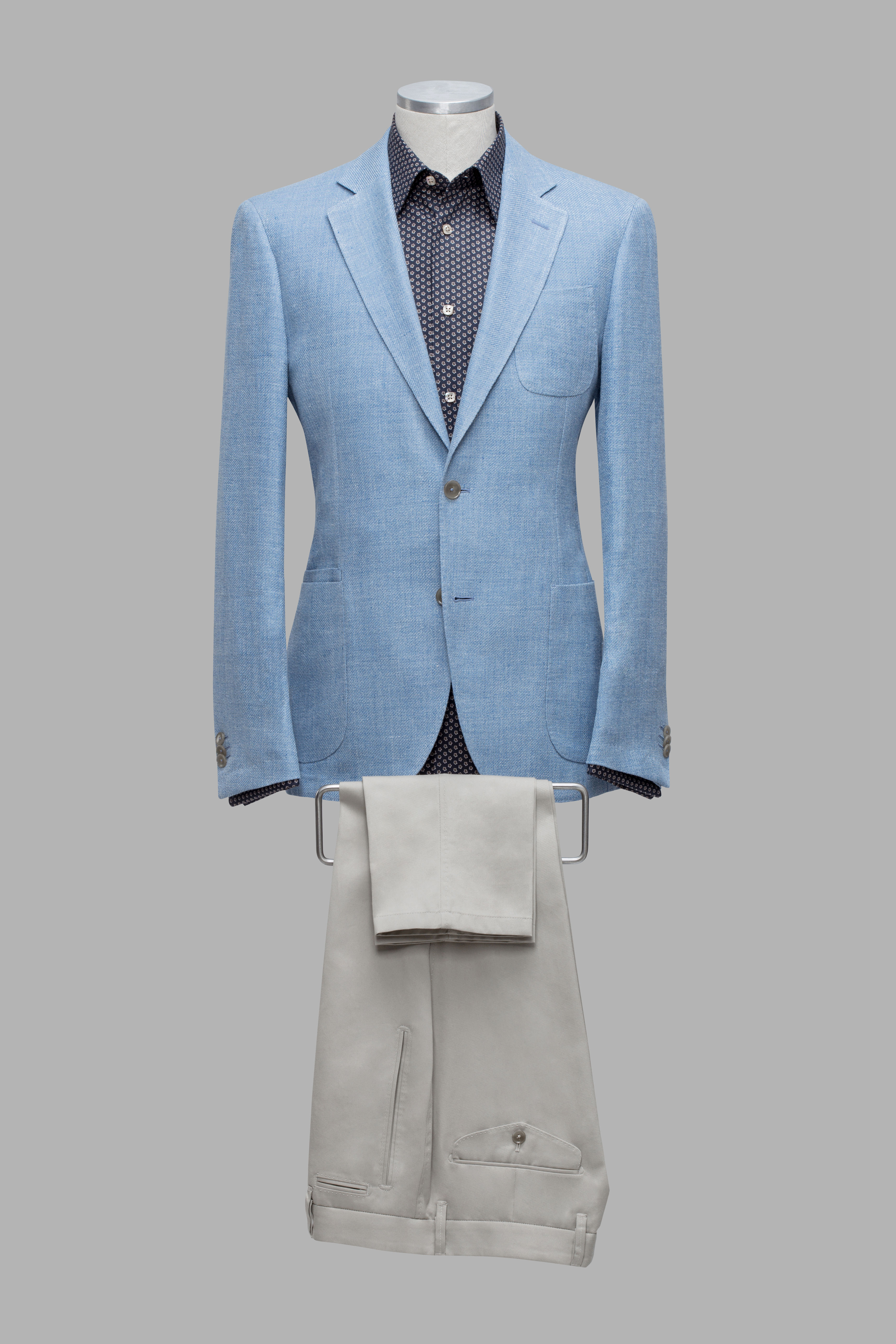Sky Blue Loro Piana Fabric Wool & Silk Slim-Fit Jacket