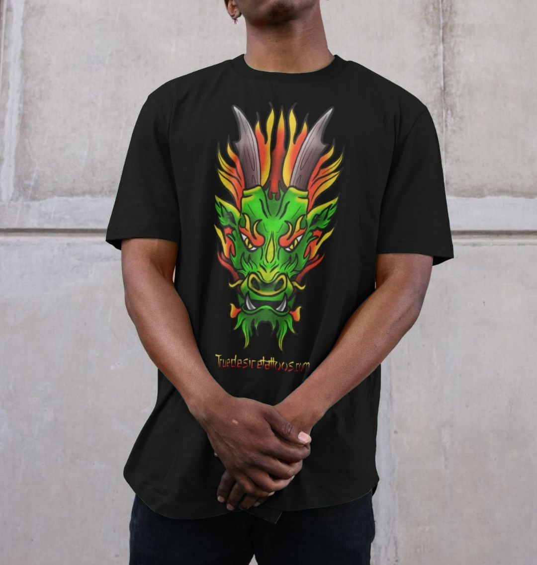 Men’s Longline Dragon Face T shirt