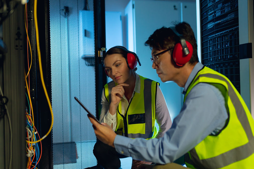 diverse-male-female-engineer-using-digital-tablet-while-inspecting-computer-server-room-da
