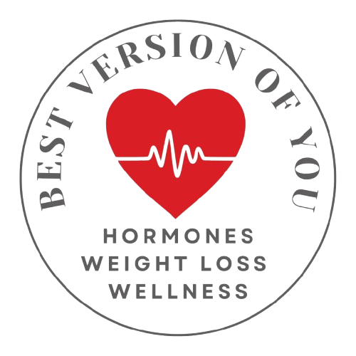 Red heart with health wave inside, surrounded by health awareness text.